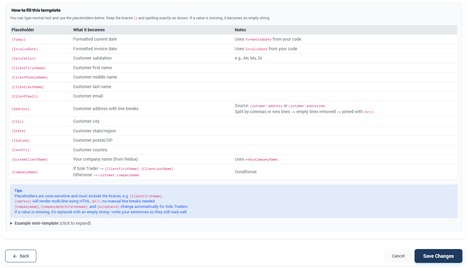 Proffa screenshot: 3.6.  Engagement Letters